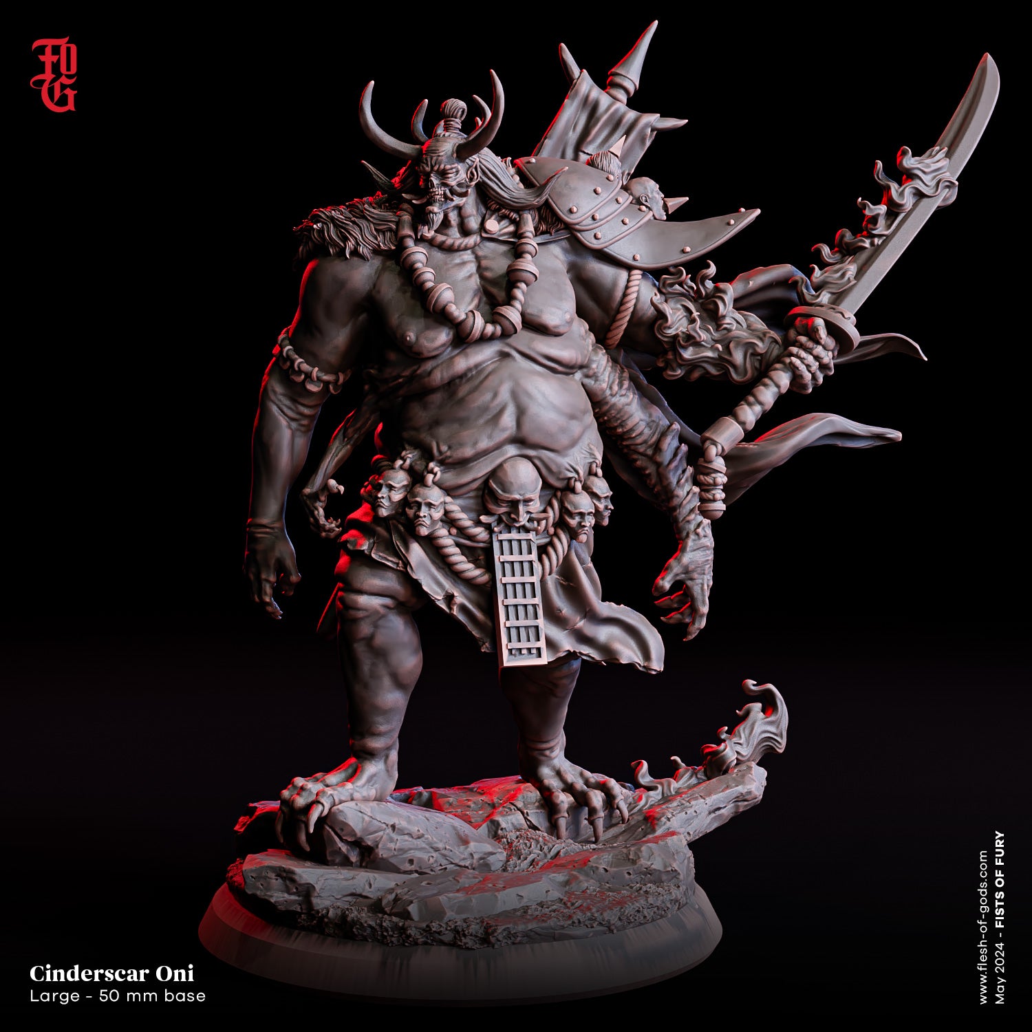 Cinderscar Oni Miniatures | Large  Miniatures | War King Miniatures